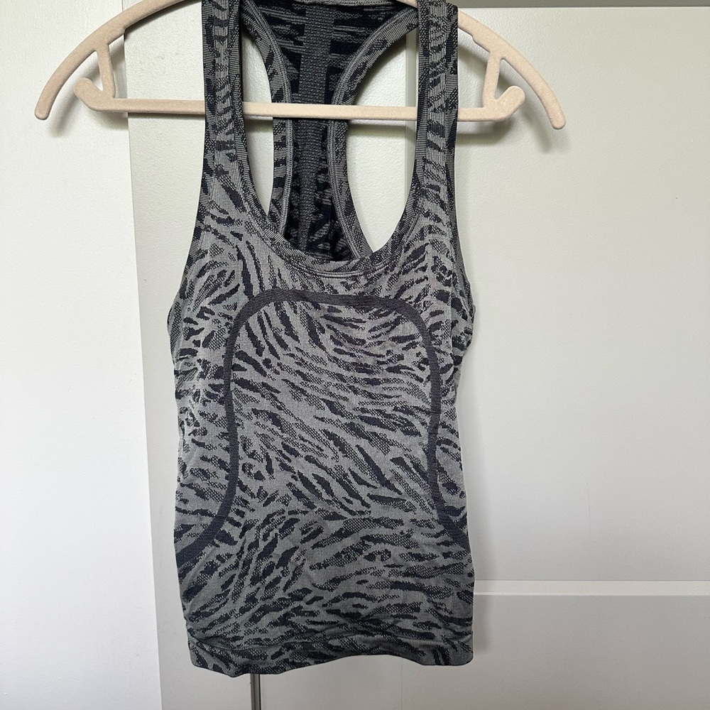 Lululemon Gray Zebra Swiftly Tank Top